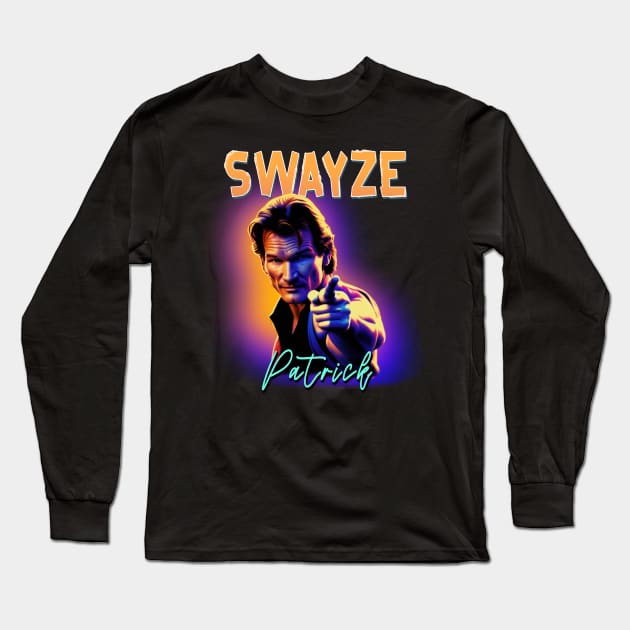 Patrick Swayze Long Sleeve T-Shirt by Moulezitouna